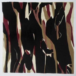 Rinden, Holzschnitt Unikat, Handabzug, 35 x 35, 2016